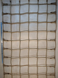 Climbing Net Premium 3/4" Pro Manila Rope, 10" x 10" squares - center picture showing woven field and edge splice