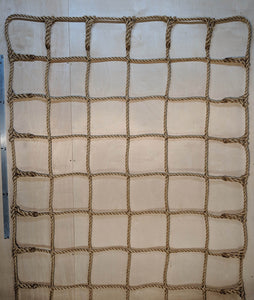 Climbing Net Premium 3/4" Pro Manila Rope, 10" x 10" squares - top picture showing upper field and edge splice