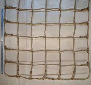 Climbing Net Premium 3/4" Pro Manila Rope, 10" x 10" squares - bottom picture showing edge splices and perimeter splice